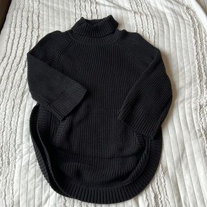 UGG Raelynn Black Turtleneck Sweater Poncho Wool Blend Kangaroo Pocket XS